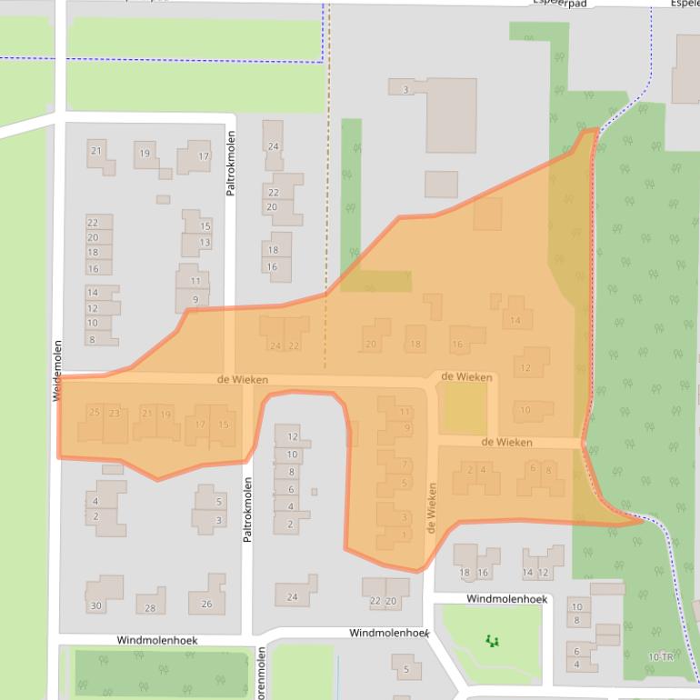 Kaart van postcodegebied 8311BC.