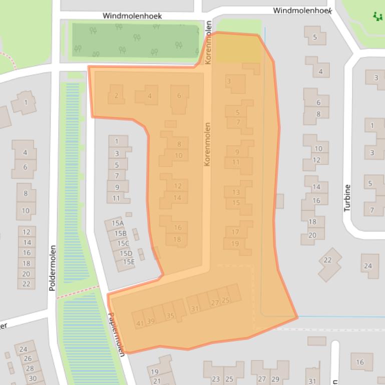 Kaart van postcodegebied 8311BD.