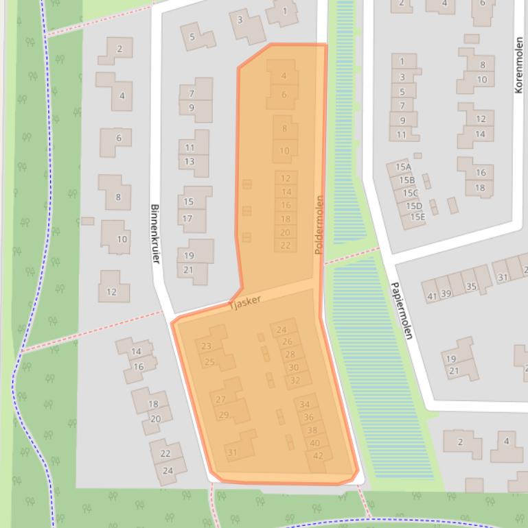 Kaart van postcodegebied 8311BG.