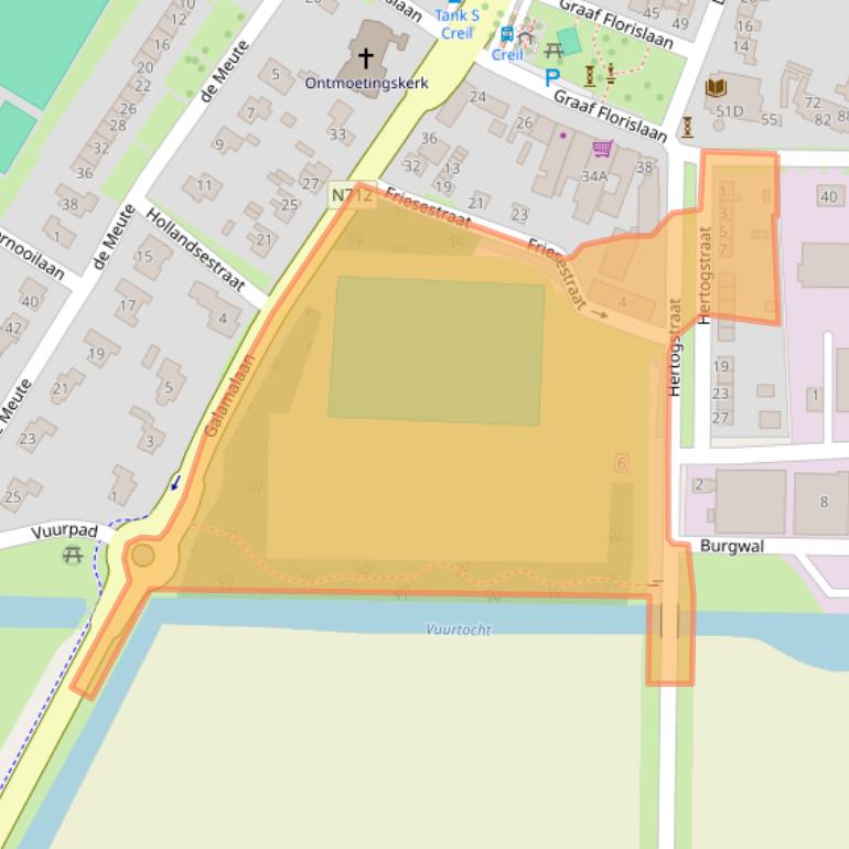 Kaart van postcodegebied 8312AB.