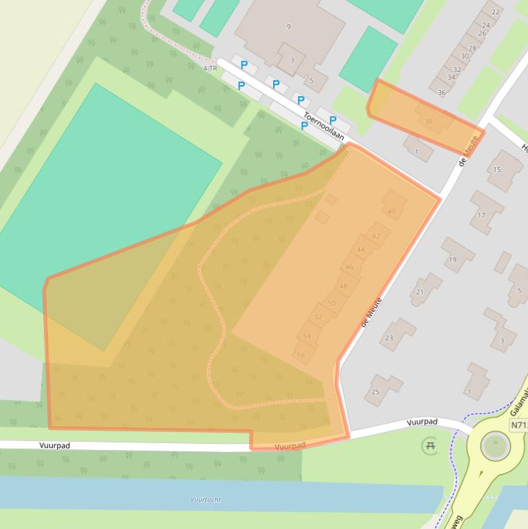 Kaart van postcodegebied 8312BJ.