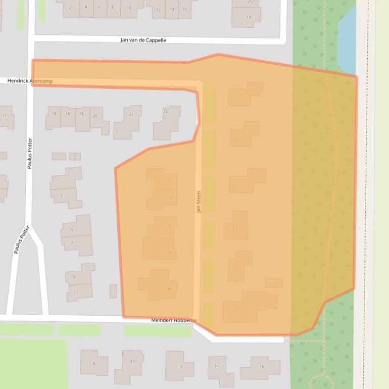 Kaart van postcodegebied 8312CJ.