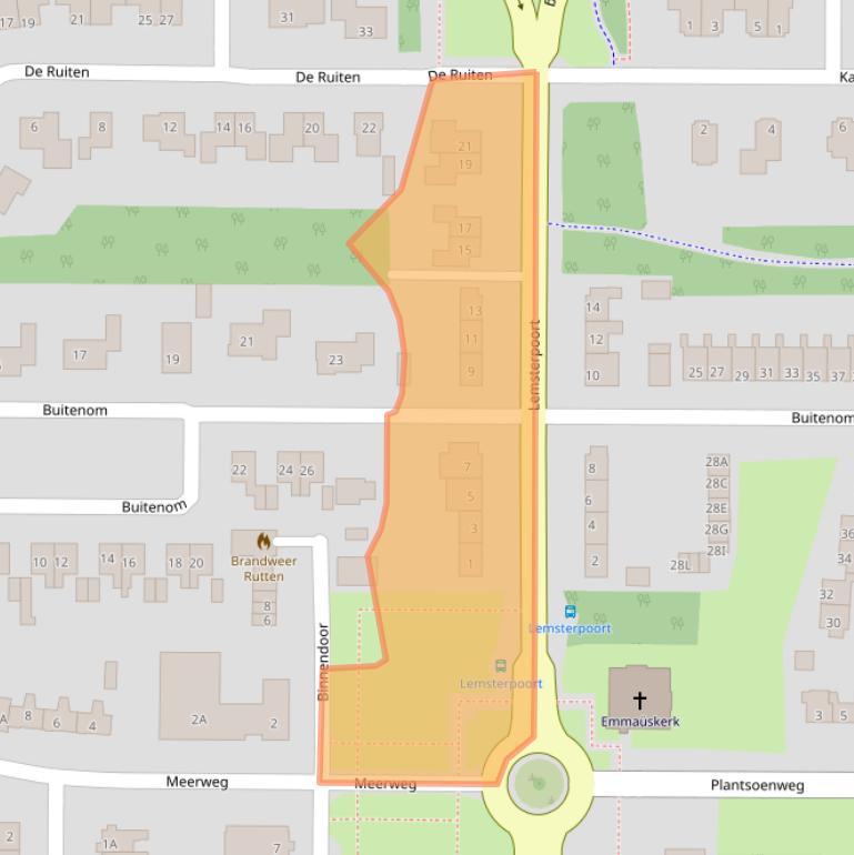 Kaart van postcodegebied 8313AE.