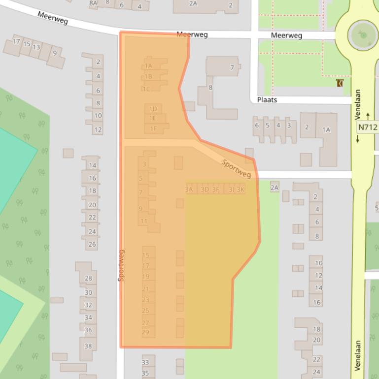 Kaart van postcodegebied 8313AM.