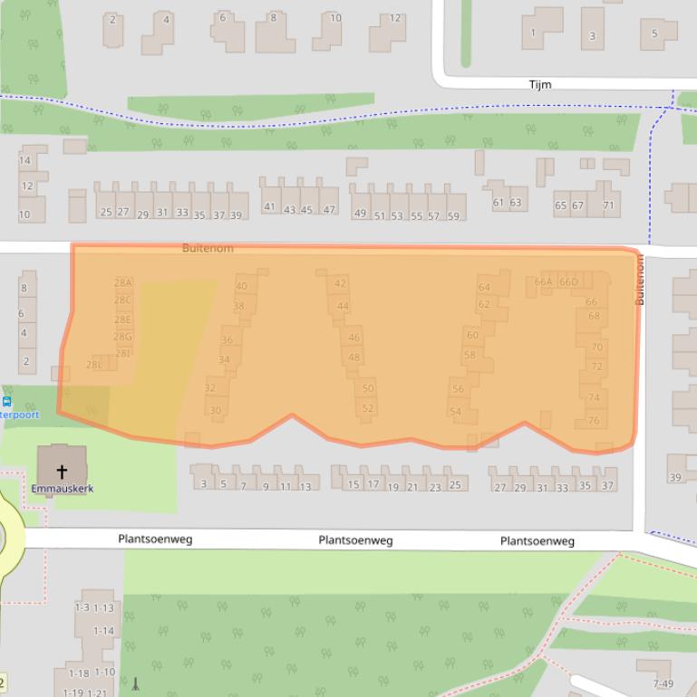 Kaart van postcodegebied 8313AT.