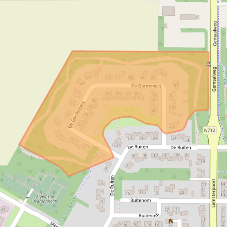 Kaart van postcodegebied 8313AX.