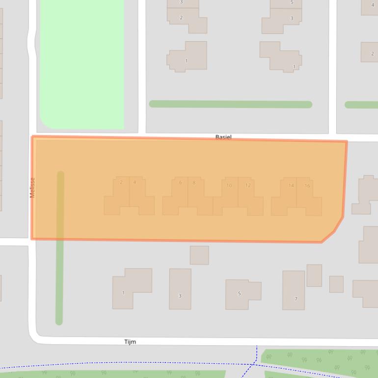 Kaart van postcodegebied 8313BE.