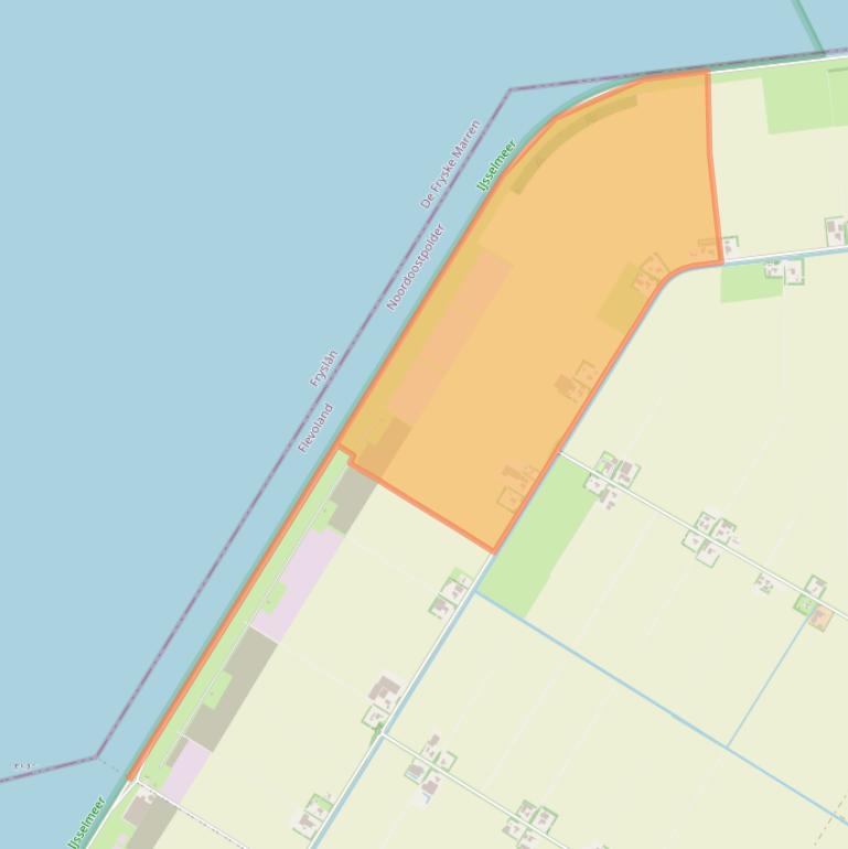 Kaart van postcodegebied 8313PW.