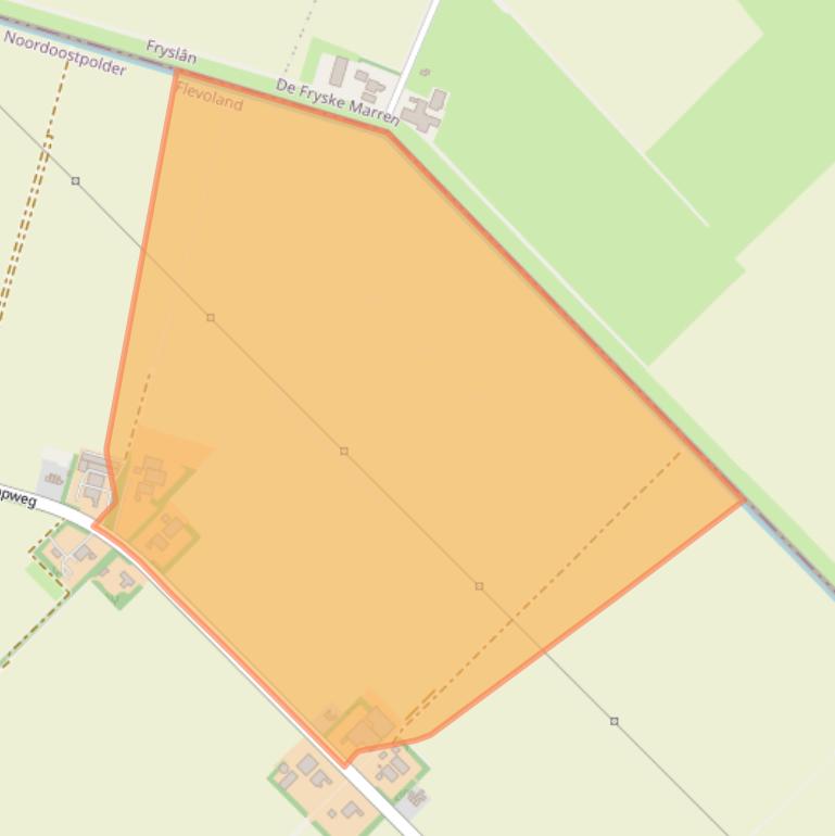 Kaart van postcodegebied 8313RL.