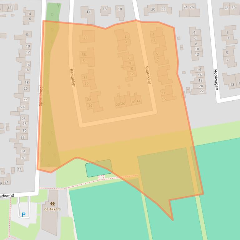 Kaart van postcodegebied 8314BJ.