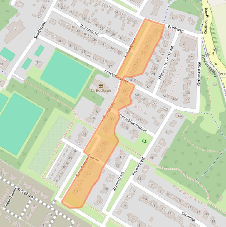 Kaart van postcodegebied 8315AT.