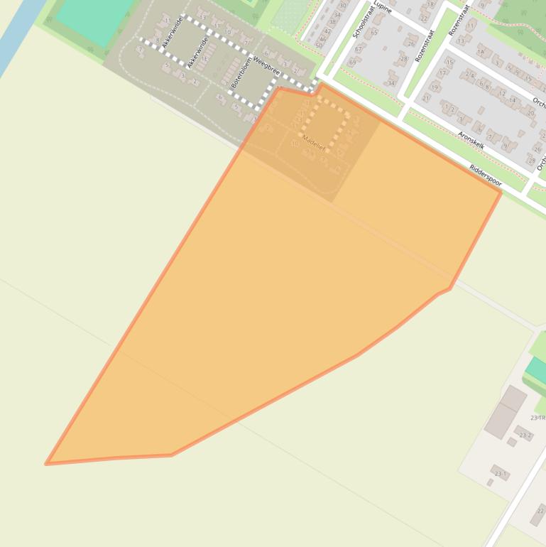 Kaart van postcodegebied 8315BH.