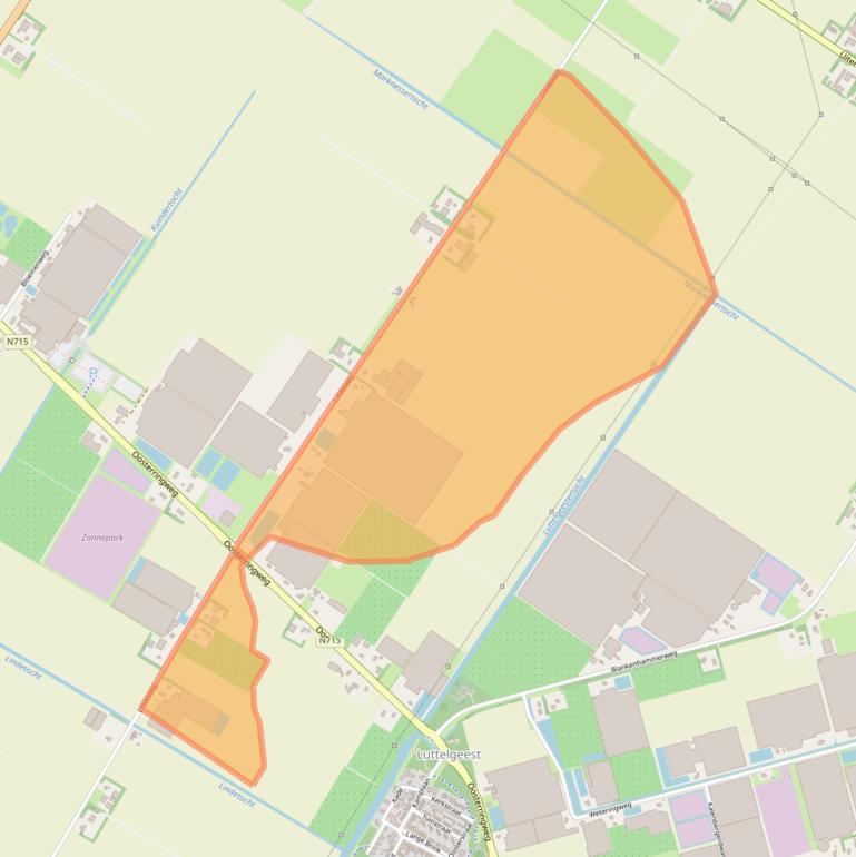 Kaart van postcodegebied 8315RE.