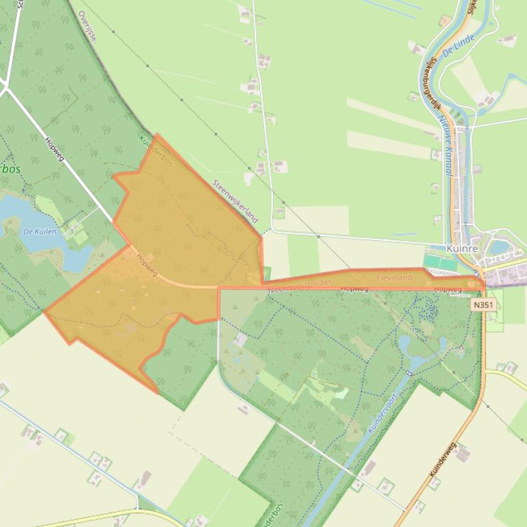 Kaart van postcodegebied 8315RH.