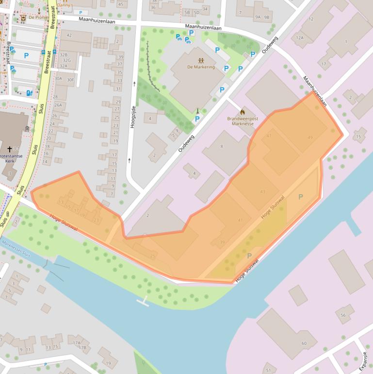 Kaart van postcodegebied 8316AA.