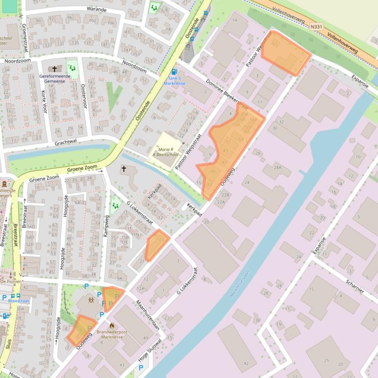 Kaart van postcodegebied 8316AD.