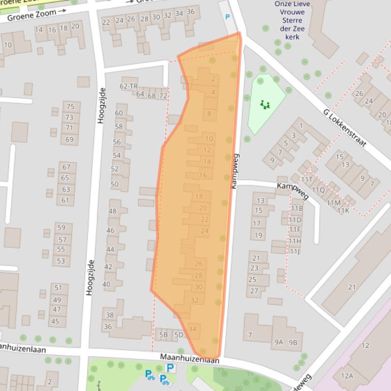 Kaart van postcodegebied 8316AH.