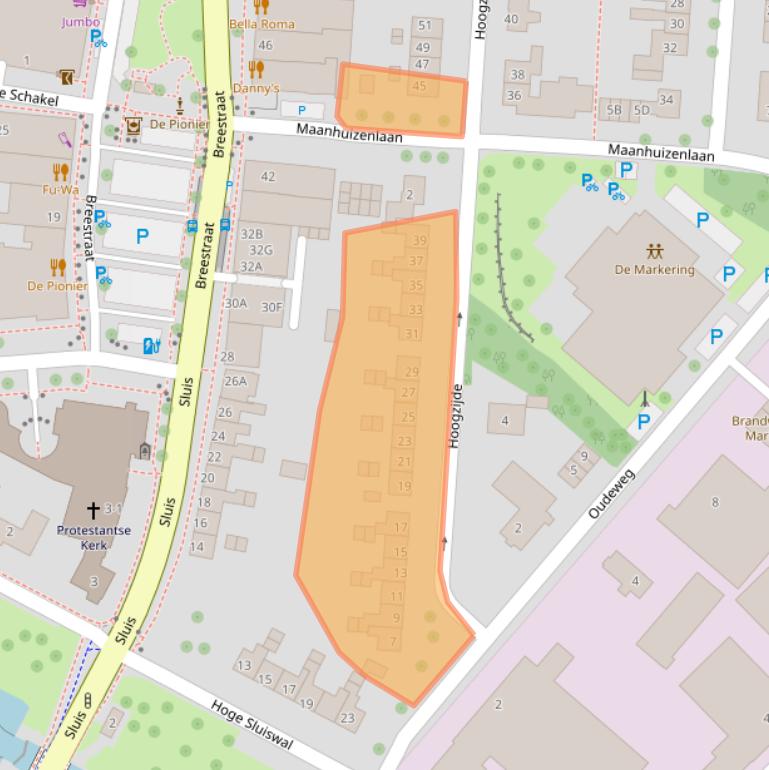 Kaart van postcodegebied 8316AJ.