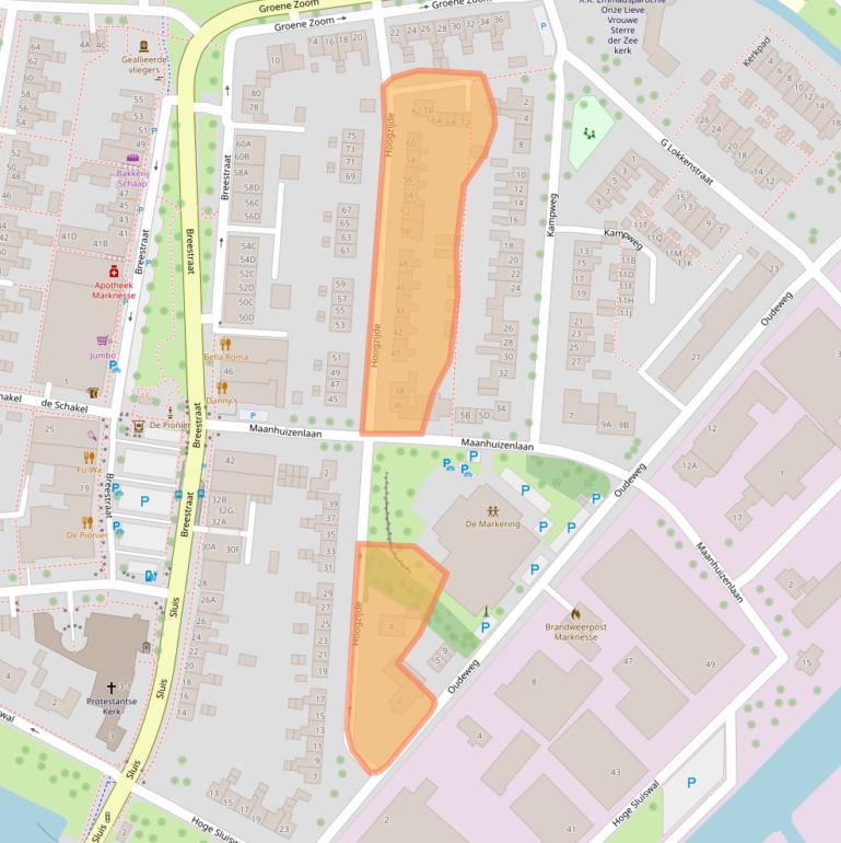 Kaart van postcodegebied 8316AL.