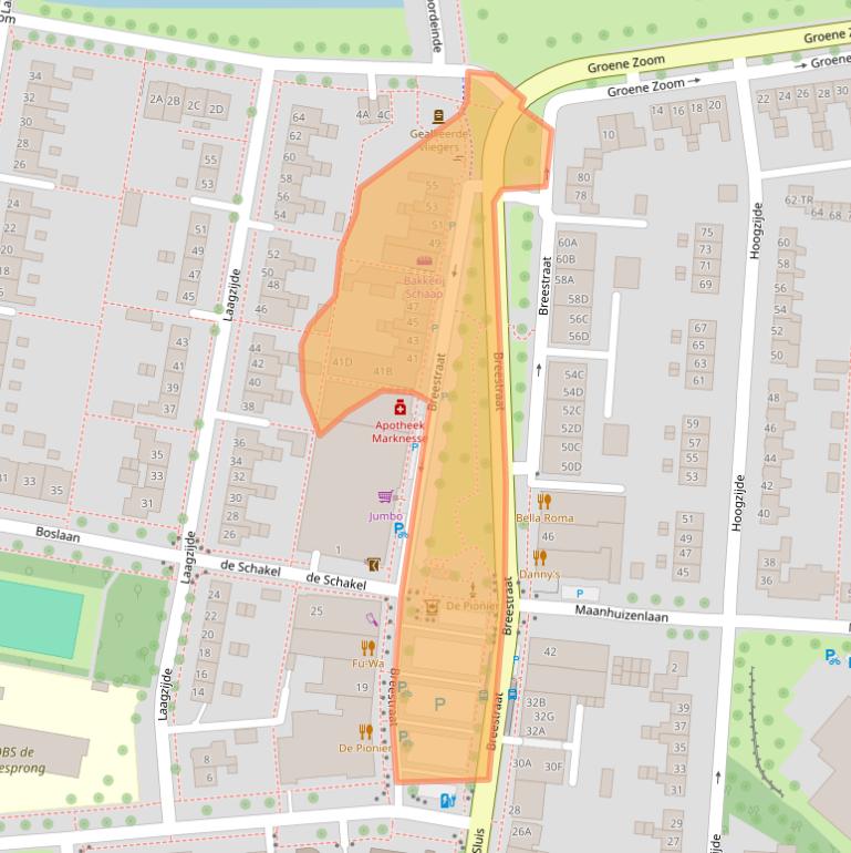 Kaart van postcodegebied 8316AP.