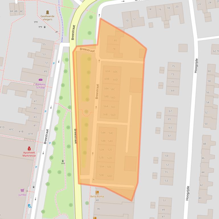 Kaart van postcodegebied 8316AS.