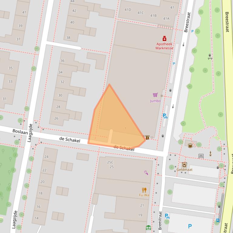 Kaart van postcodegebied 8316AW.