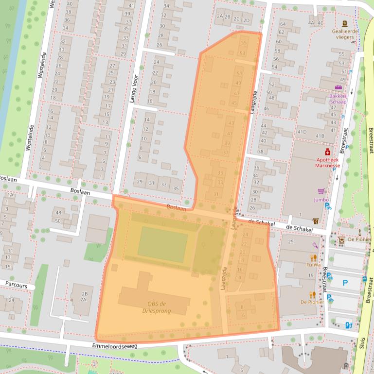 Kaart van postcodegebied 8316AX.