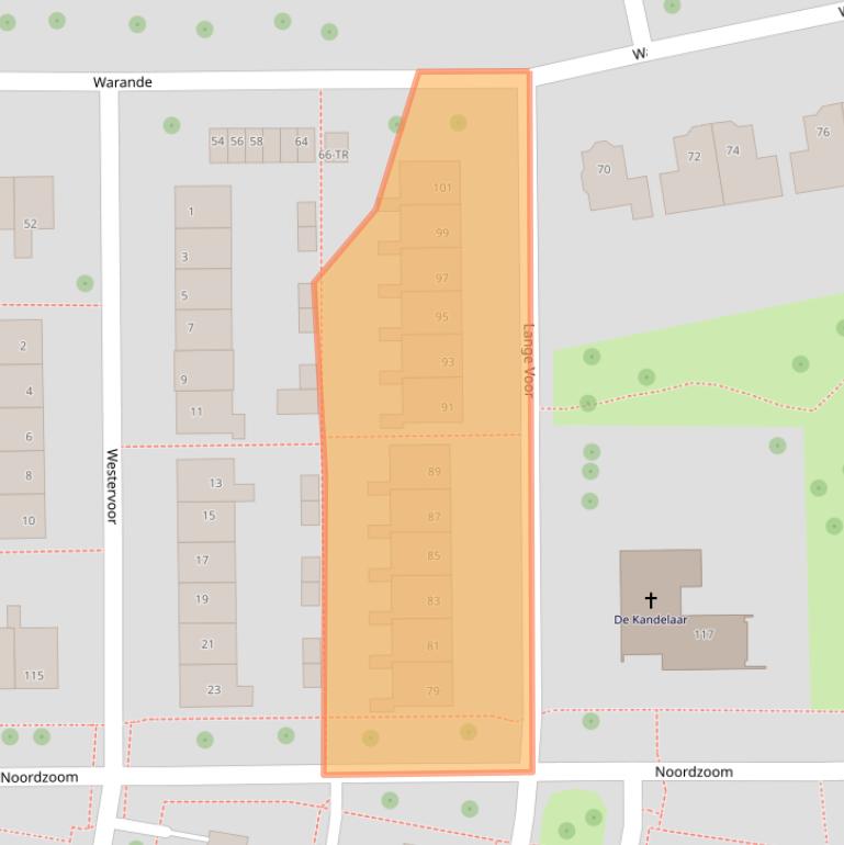 Kaart van postcodegebied 8316BD.