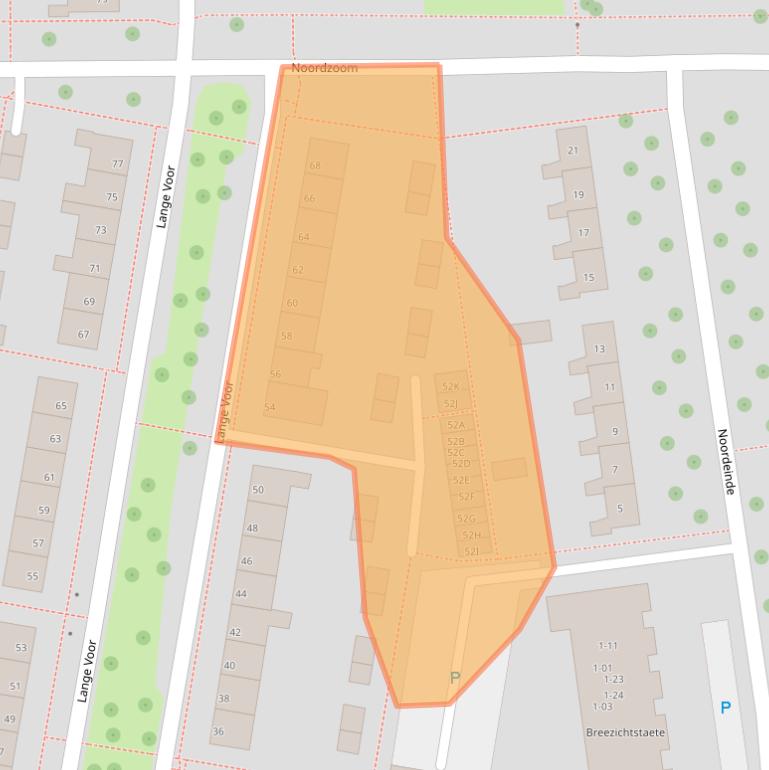 Kaart van postcodegebied 8316BH.