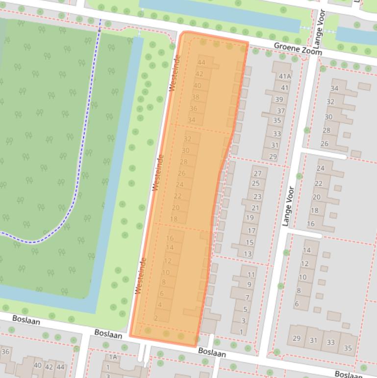Kaart van postcodegebied 8316BJ.