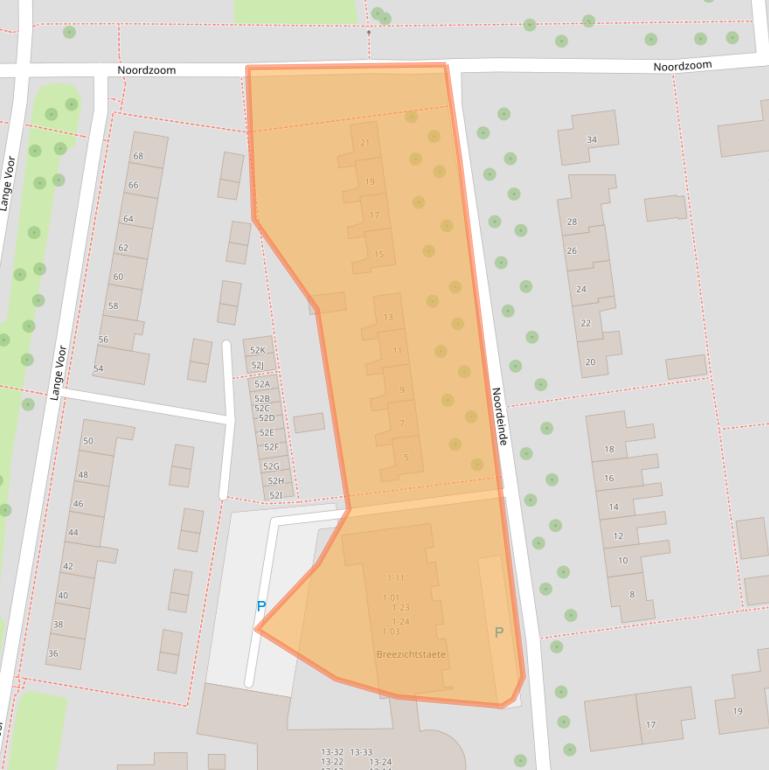 Kaart van postcodegebied 8316BS.