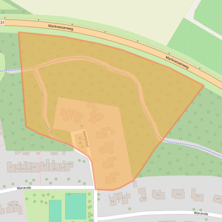 Kaart van postcodegebied 8316CP.