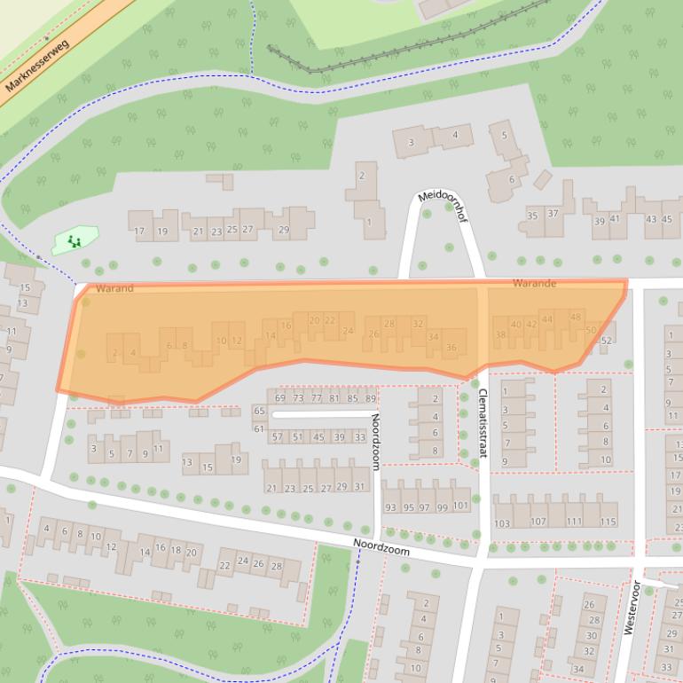 Kaart van postcodegebied 8316CR.