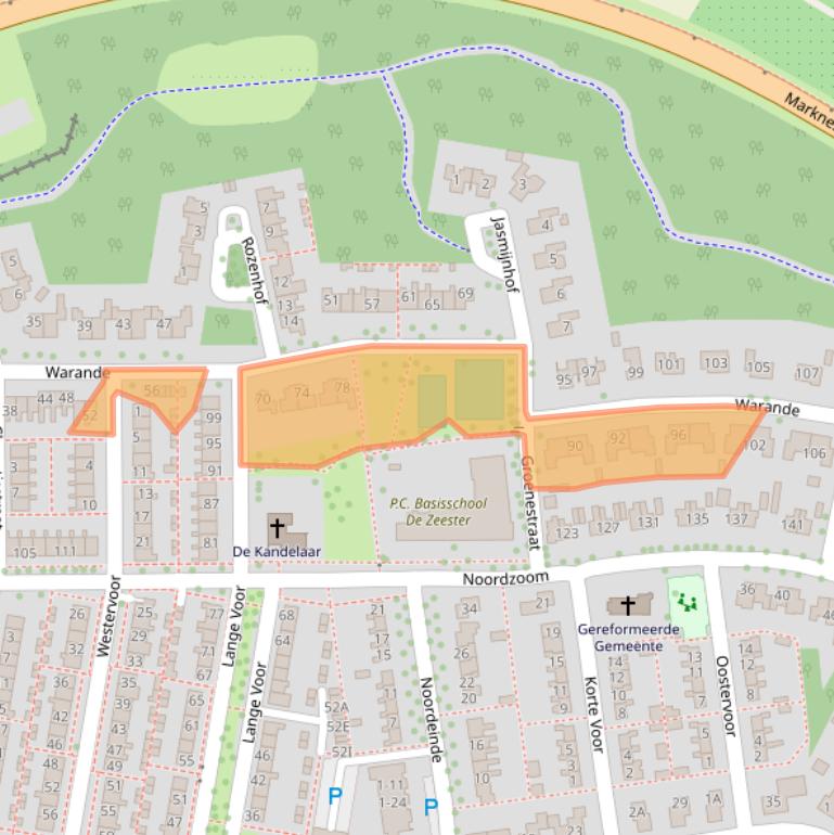 Kaart van postcodegebied 8316CS.