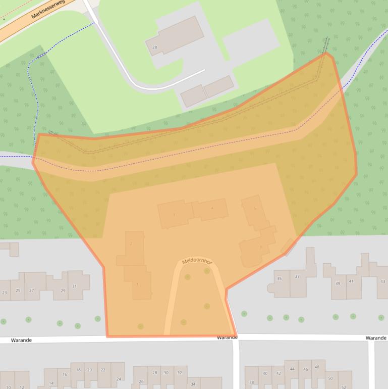 Kaart van postcodegebied 8316CW.