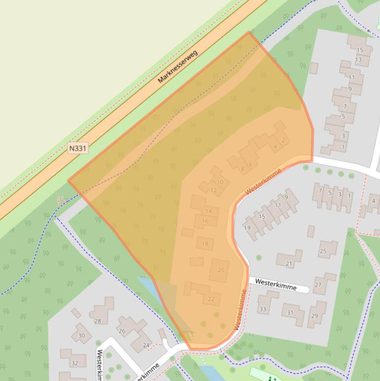 Kaart van postcodegebied 8316EA.