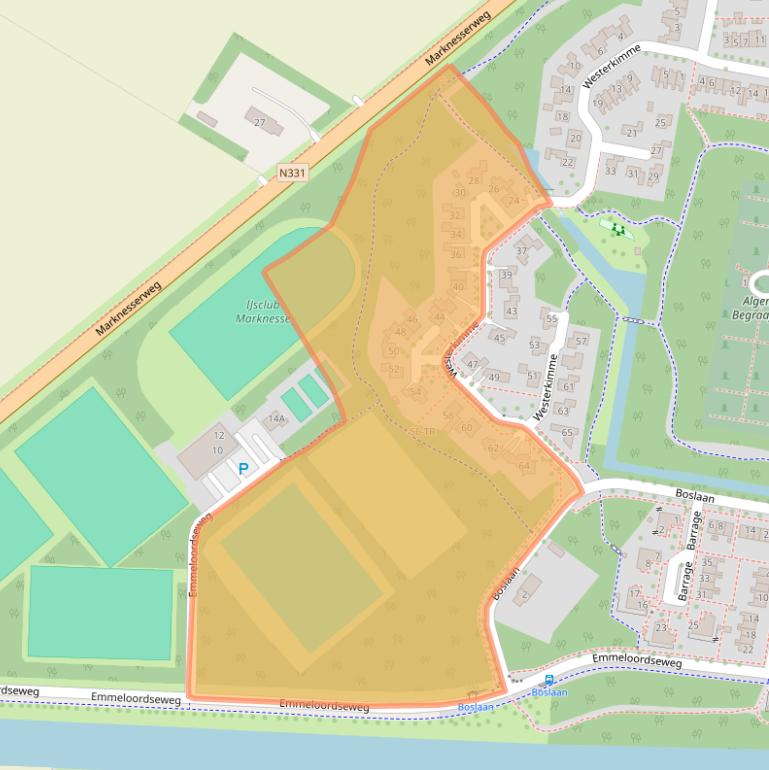 Kaart van postcodegebied 8316EB.