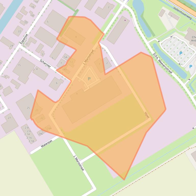 Kaart van postcodegebied 8316GE.