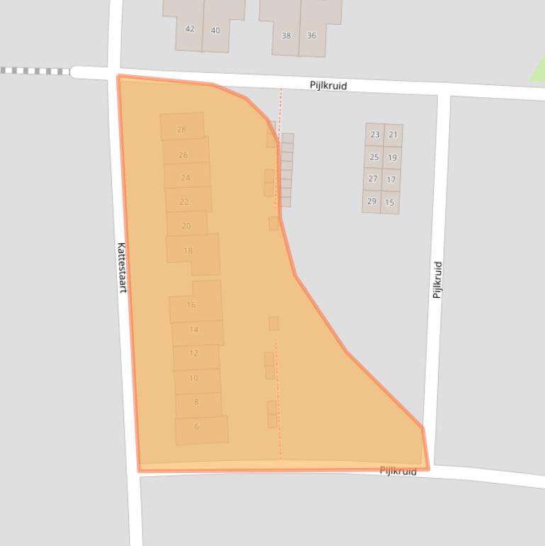 Kaart van postcodegebied 8316MB.