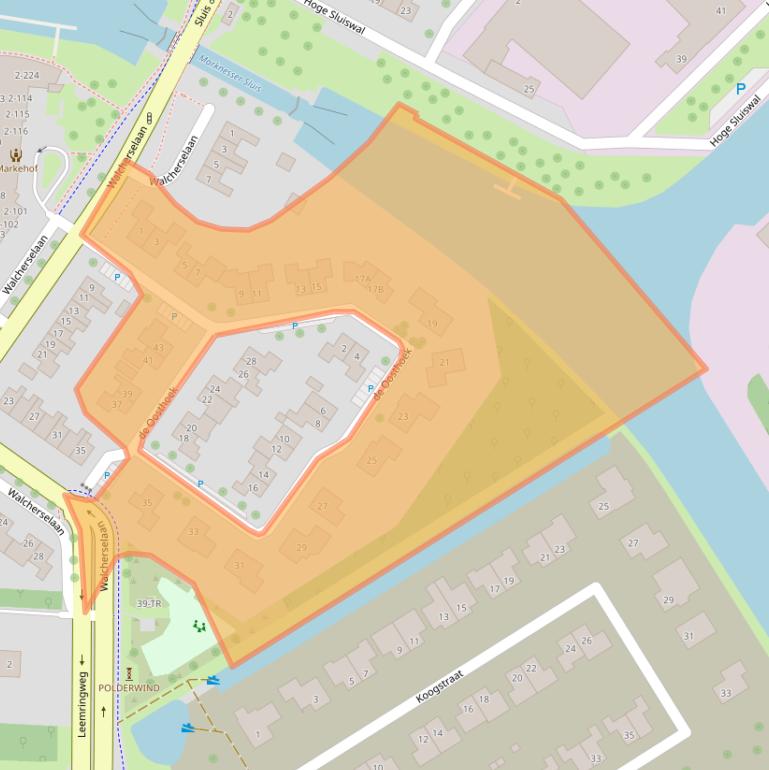 Kaart van postcodegebied 8316NM.