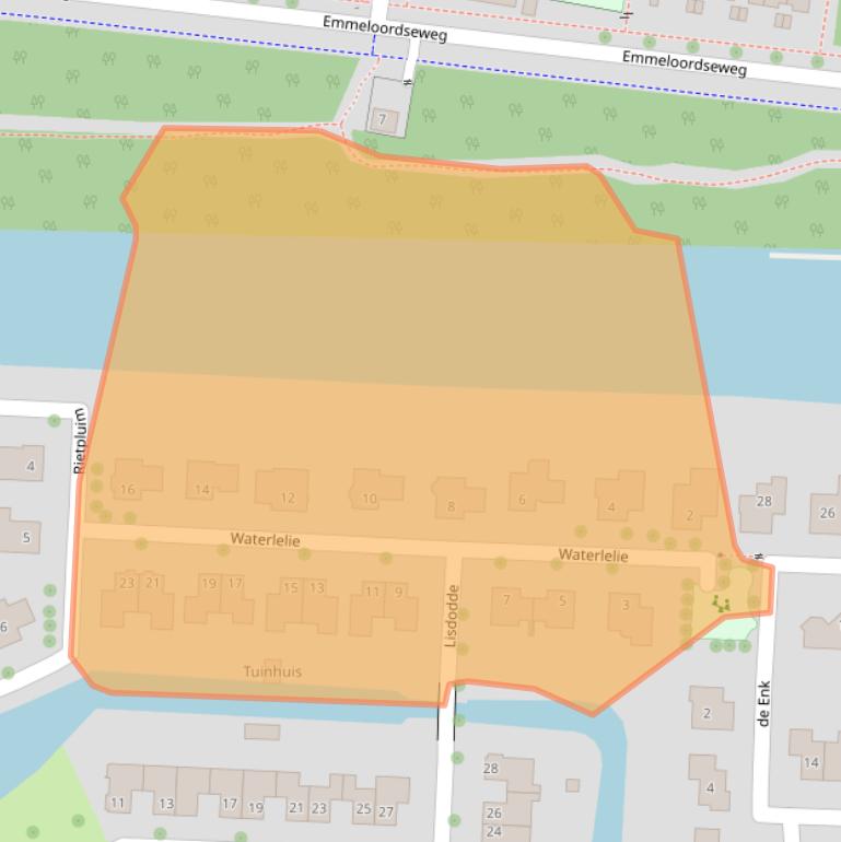 Kaart van postcodegebied 8316NN.