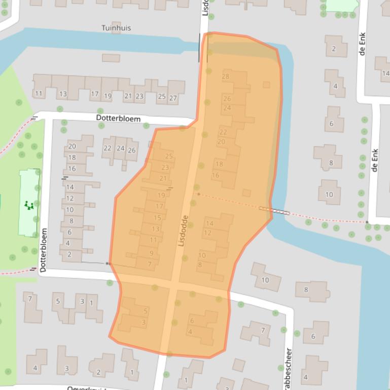 Kaart van postcodegebied 8316NP.