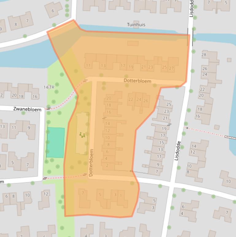 Kaart van postcodegebied 8316NT.