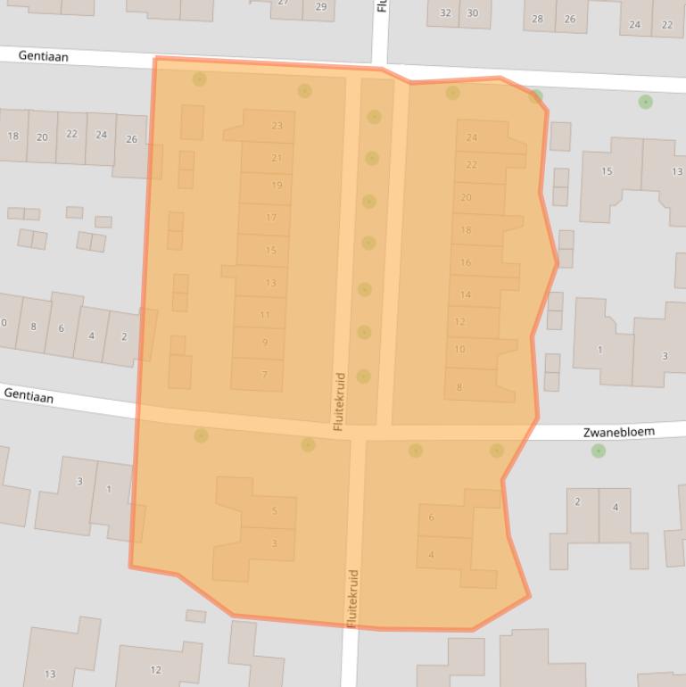 Kaart van postcodegebied 8316NW.