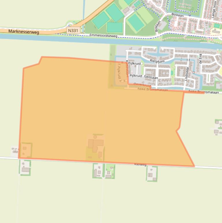 Kaart van postcodegebied 8316PE.