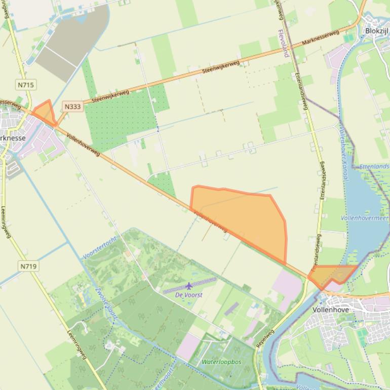 Kaart van postcodegebied 8316PW.