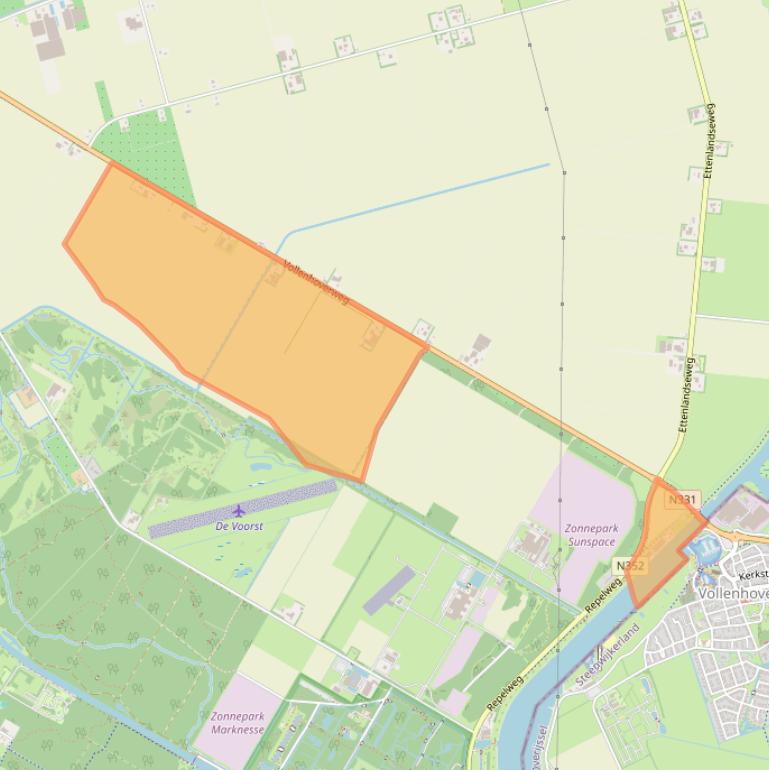 Kaart van postcodegebied 8316PZ.