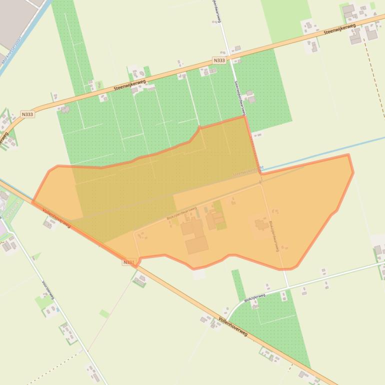 Kaart van postcodegebied 8316RA.