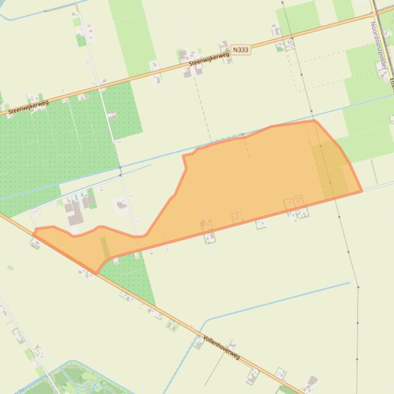 Kaart van postcodegebied 8316RB.