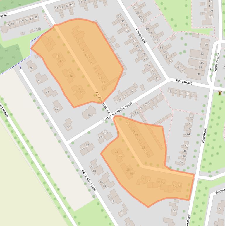 Kaart van postcodegebied 8317AM.